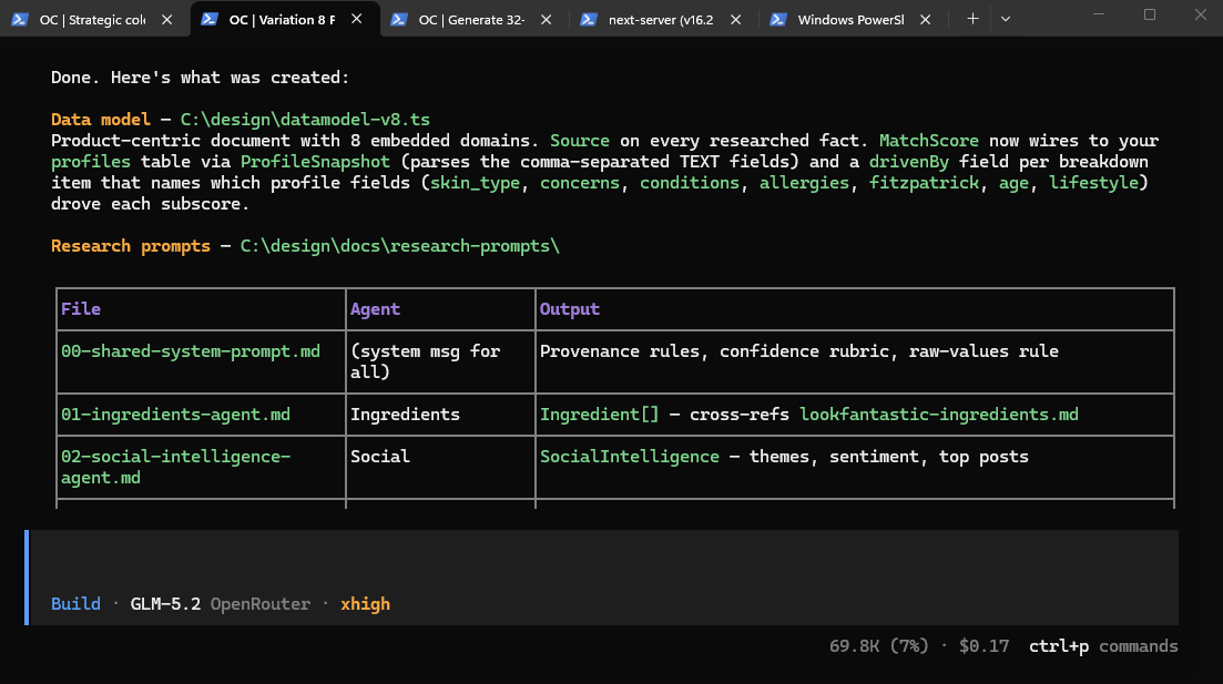 The codebase in the editor, showing the multi-agent TypeScript implementation.